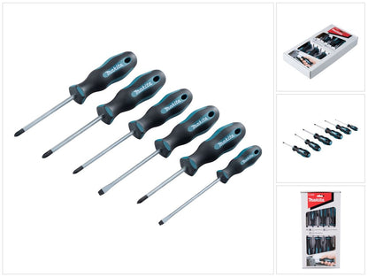 Makita E-10528 Schraubendreher Set 6 tlg. SL4 / SL5,5 / PH1 / PH2 / PZ1 / PZ2