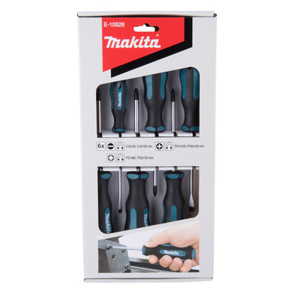 Makita E-10528 Schraubendreher Set 6 tlg. SL4 / SL5,5 / PH1 / PH2 / PZ1 / PZ2