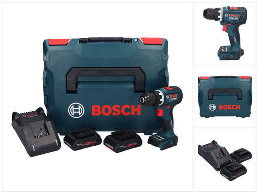 Bosch GSR 18V-90 C Professional Akku Bohrschrauber 18 V 64 Nm Brushless ( 06019K6004 ) + 2x ProCORE Akku 4,0 Ah + Ladegerät + L-Boxx
