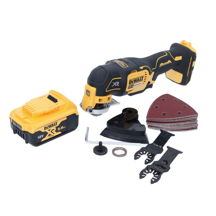 DeWalt DCS 355 N Akku Oszillierer Multitool 18 V Brushless + 1x Akku 5,0 Ah + 29 tlg. Zubehör - ohne Ladegerät - Toolbrothers