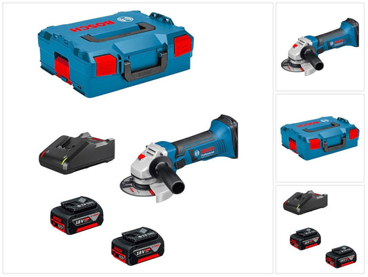 Bosch GWS 18-125 V-LI Akku Winkelschleifer 18 V 125 mm + 2x Akku 4,0 Ah + Ladegerät + L-Boxx - Toolbrothers