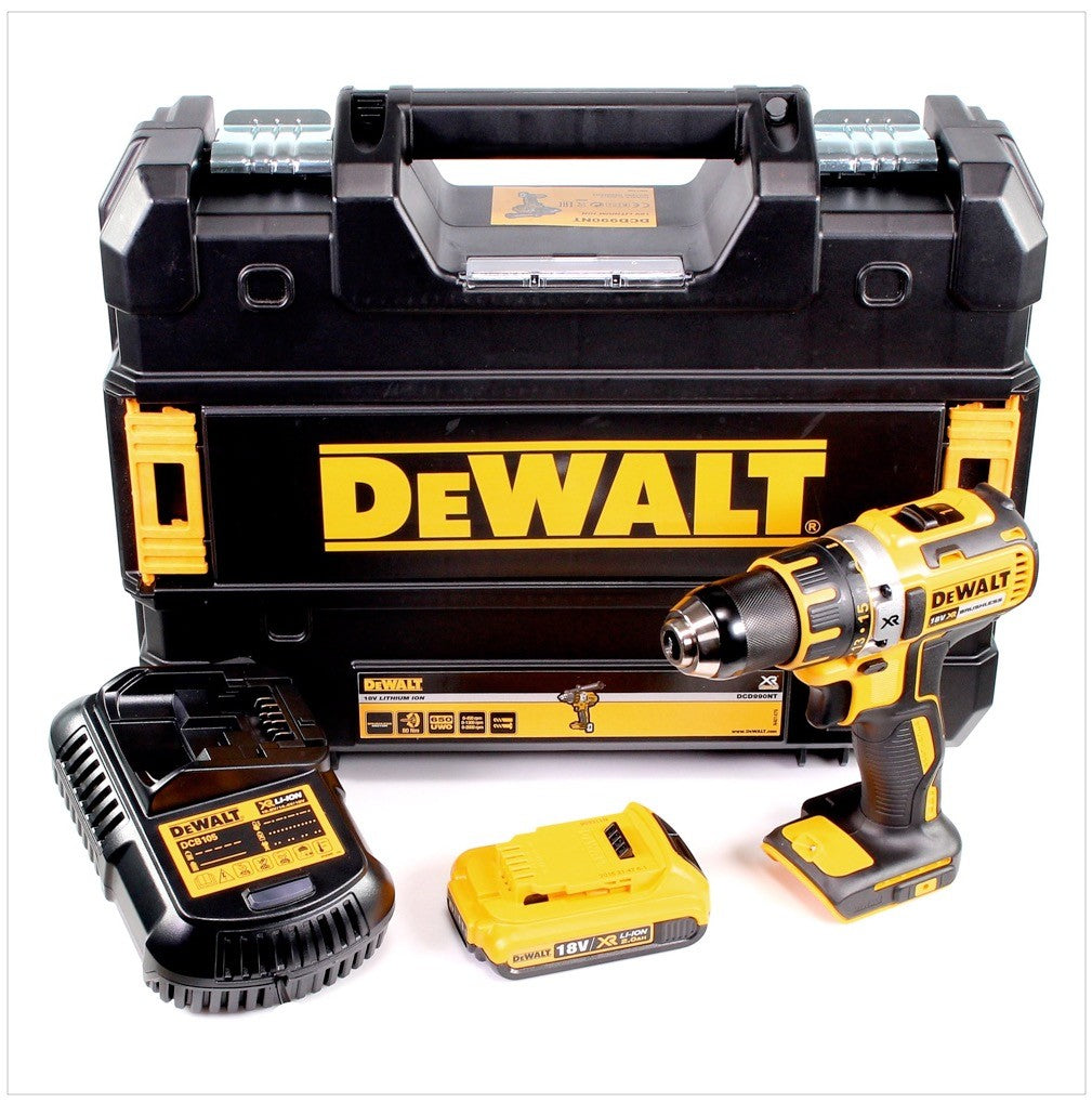 DeWalt DCD 790 D1 18 V Brushless Akku Bohrschrauber inkl. 1x 18 V 2,0 Ah XR Akku, Ladegerät und Werkzeugkoffer - Toolbrothers