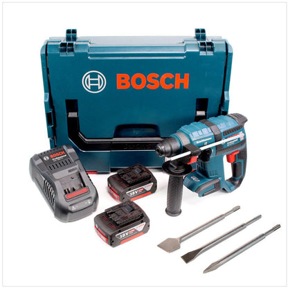 Bosch GBH 18 V-EC brushless Bohrhammer Professional SDS-Plus in L-Boxx mit 3er-Set Meißel, Ladegerät GAL 1880 CV, 2 x Bosch 6 AH 18 V LI Akkus - Toolbrothers