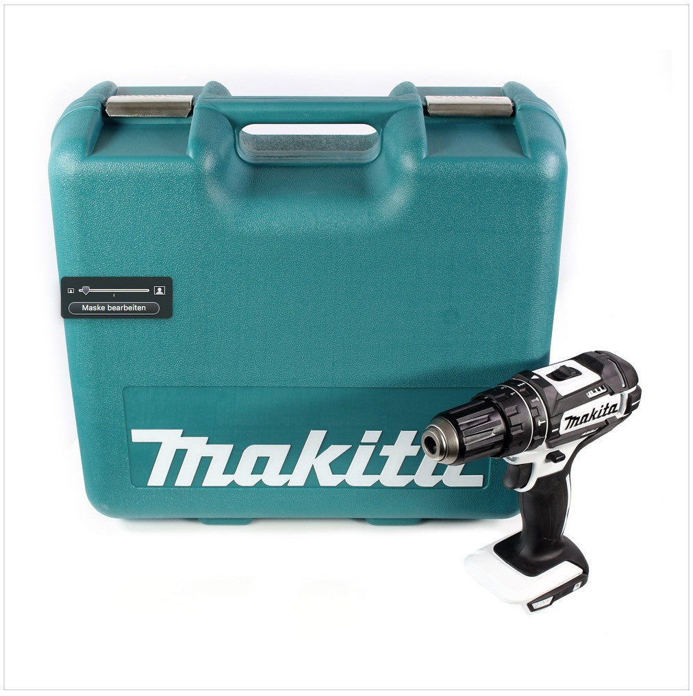 Makita DHP 482 TK W Akku Schlagbohrschrauber im Koffer 18 V 62Nm + 101 teiliges Werkzeugset - ohne Akku, ohne Ladegerät - Toolbrothers