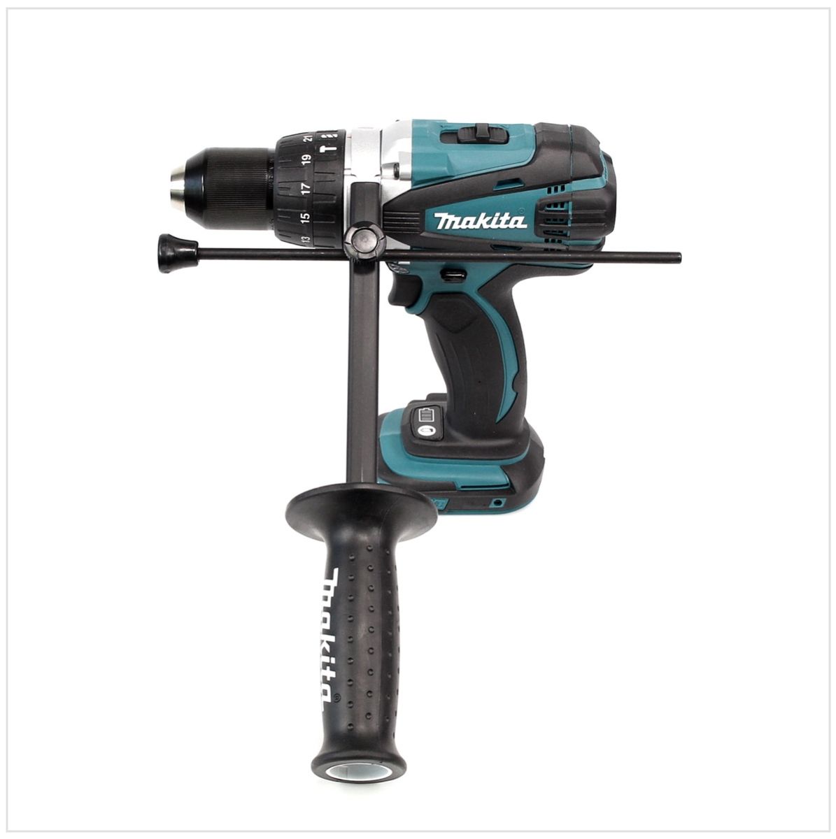 Makita DHP 458 SAJ Akku Schlagbohrschrauber 18 V 91 Nm + 2x Akku 2,0 Ah + Ladegerät + Makpac - Toolbrothers