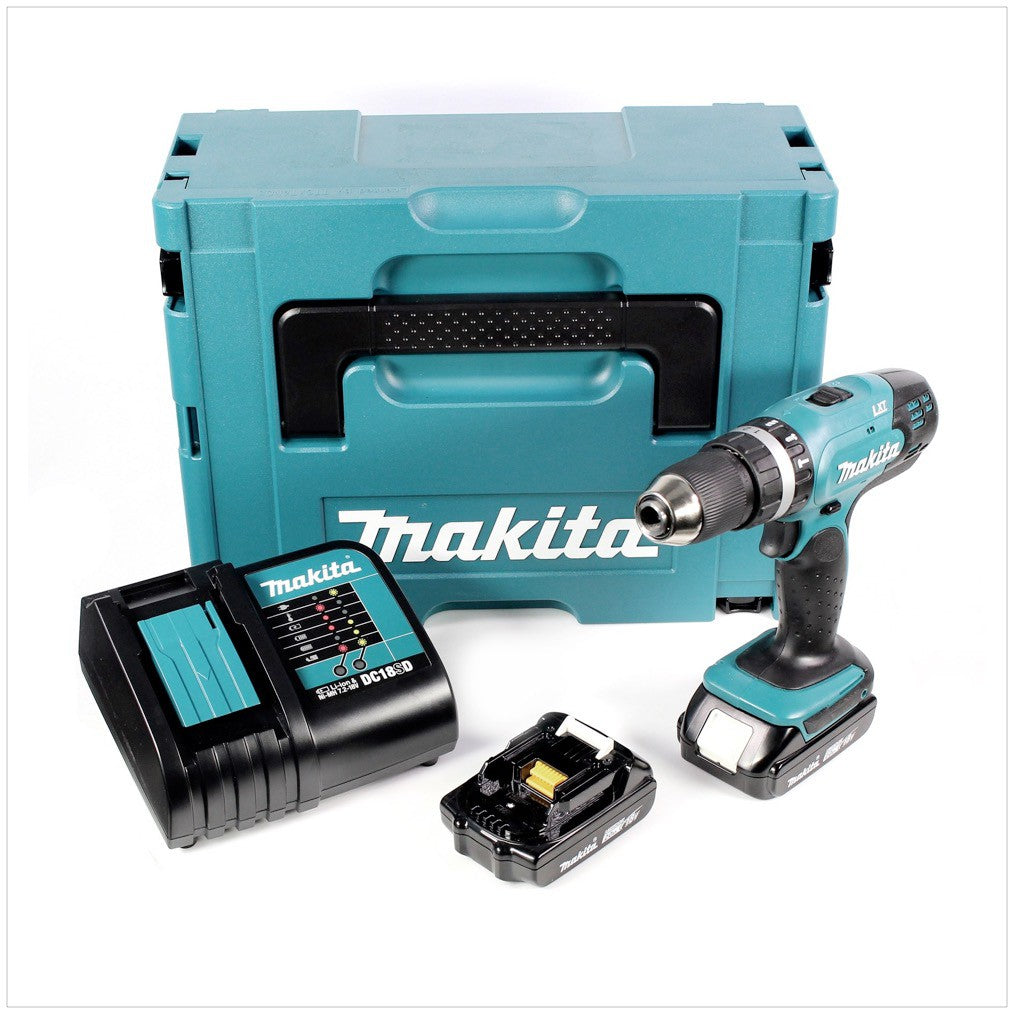 Makita DHP 453 SAJ Akku Schlagbohrschrauber 18 V 42 Nm + 2x Akku 2,0 Ah + Ladegerät + Makpac - Toolbrothers