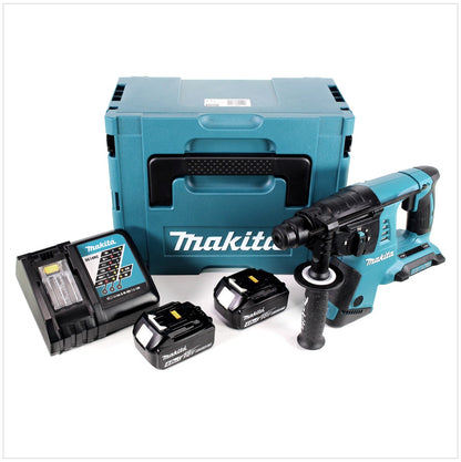 Makita DHR 263 RMJ 2x18V / 36 V SDS-Plus Akku Bohrhammer mit 2 x 4,0 Ah Akku + DC18RC Ladegerät im Makpac 4 - Toolbrothers