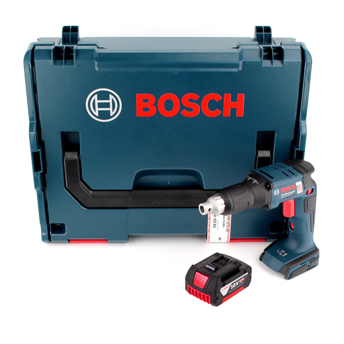 Bosch GSR 18 V-EC TE Akku Trockenbauschrauber 18V 25Nm Brushless + 1x Akku 5,0Ah + L-Boxx - ohne Ladegerät