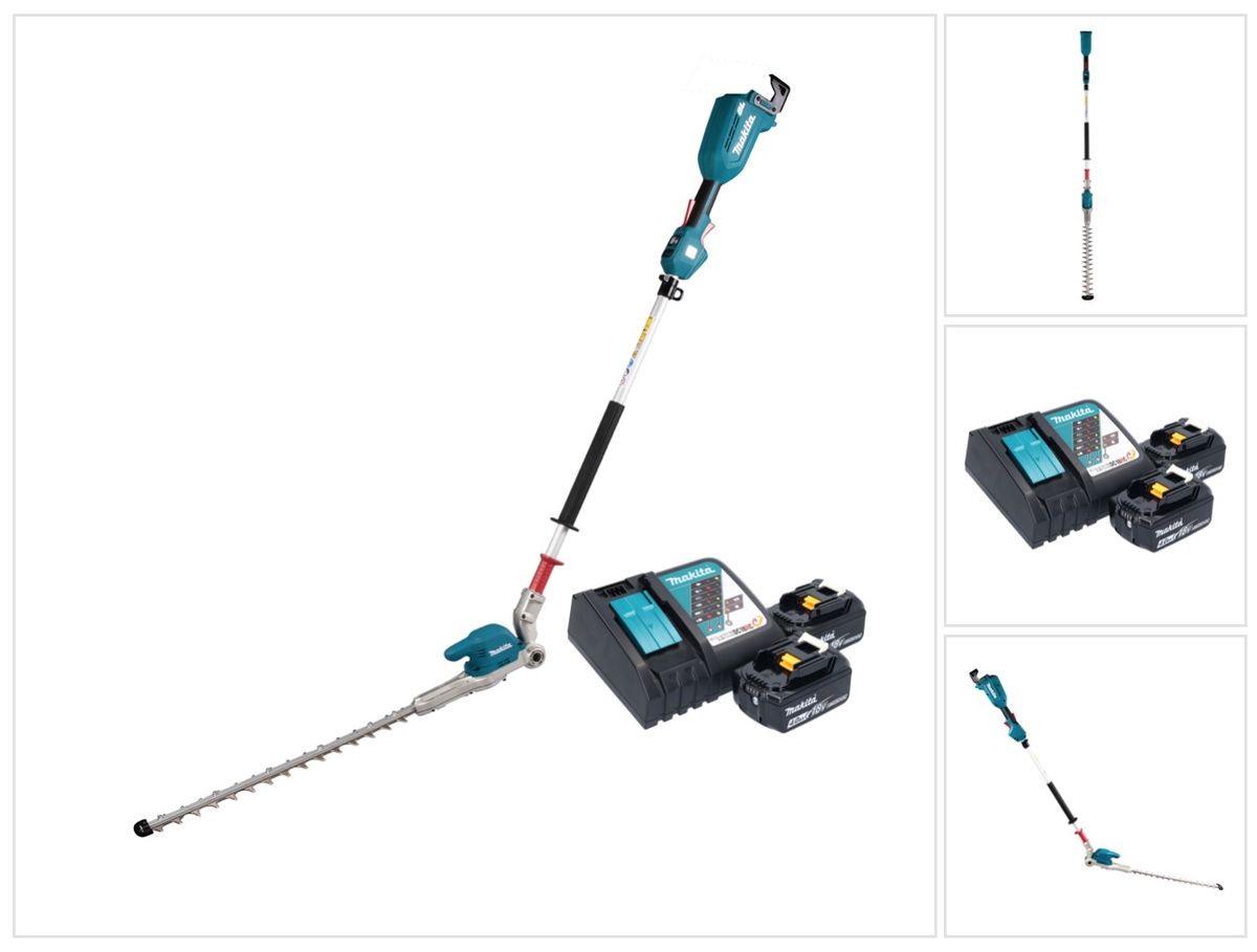 Taille-haie à batterie Makita DUN 500 WRM2 18 V 50 cm sans balai + 2x batteries 4,0 Ah + chargeur