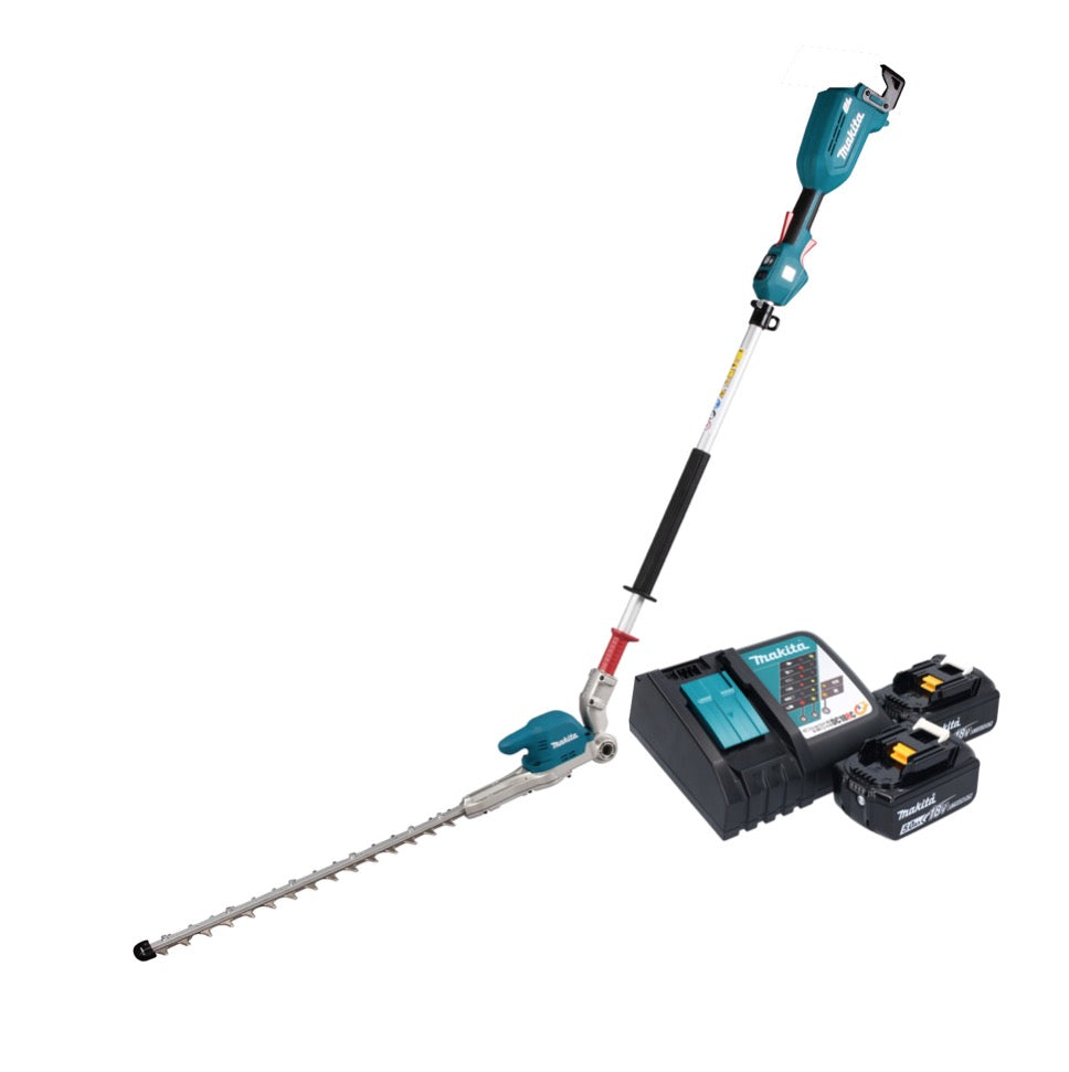 Taille-haie à batterie Makita DUN 500 WRT2 18 V 50 cm sans balai + 2x batteries 5,0 Ah + chargeur