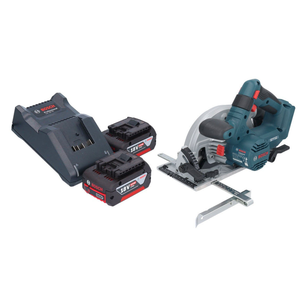 Bosch GKS 18V-57-2 Scie circulaire sans fil professionnelle 18 V 165 mm sans balais + 2 batteries 4,0 Ah + chargeur