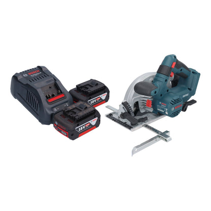 Bosch GKS 18V-57-2 Scie circulaire sans fil professionnelle 18 V 165 mm sans balais + 2 batteries 5,0 Ah + chargeur