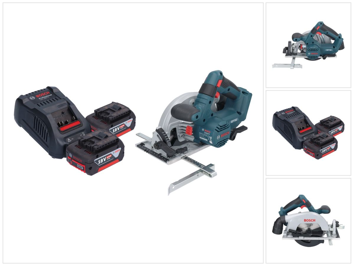 Bosch GKS 18V-57-2 Scie circulaire sans fil professionnelle 18 V 165 mm sans balais + 2 batteries 6,0 Ah + chargeur