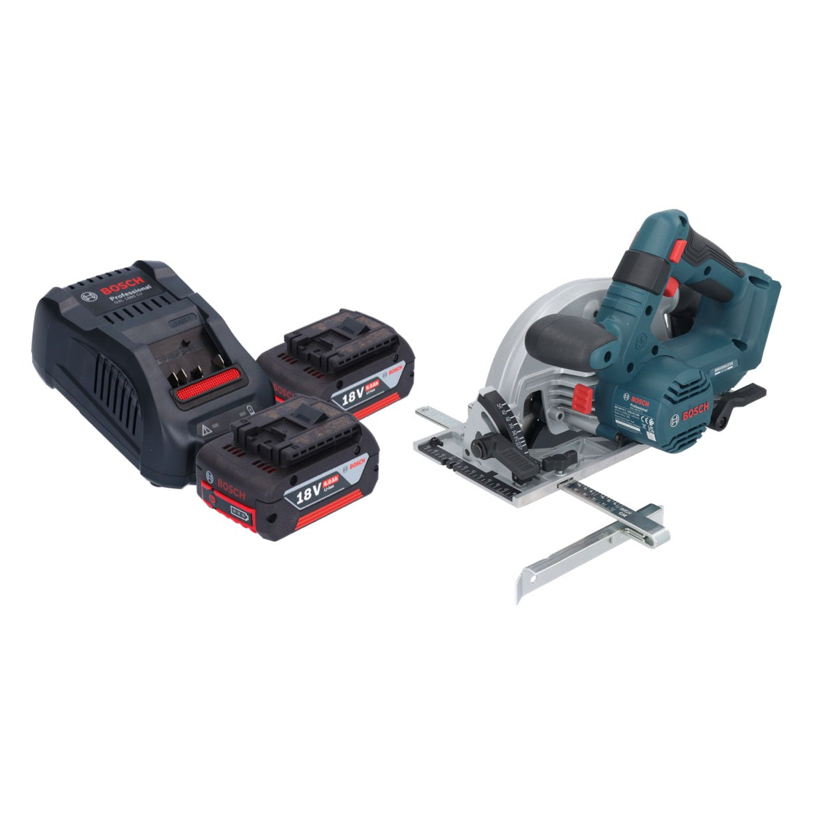 Bosch GKS 18V-57-2 Professional Akku Handkreissäge 18 V 165 mm Brushless + 2x Akku 6,0 Ah + Ladegerät