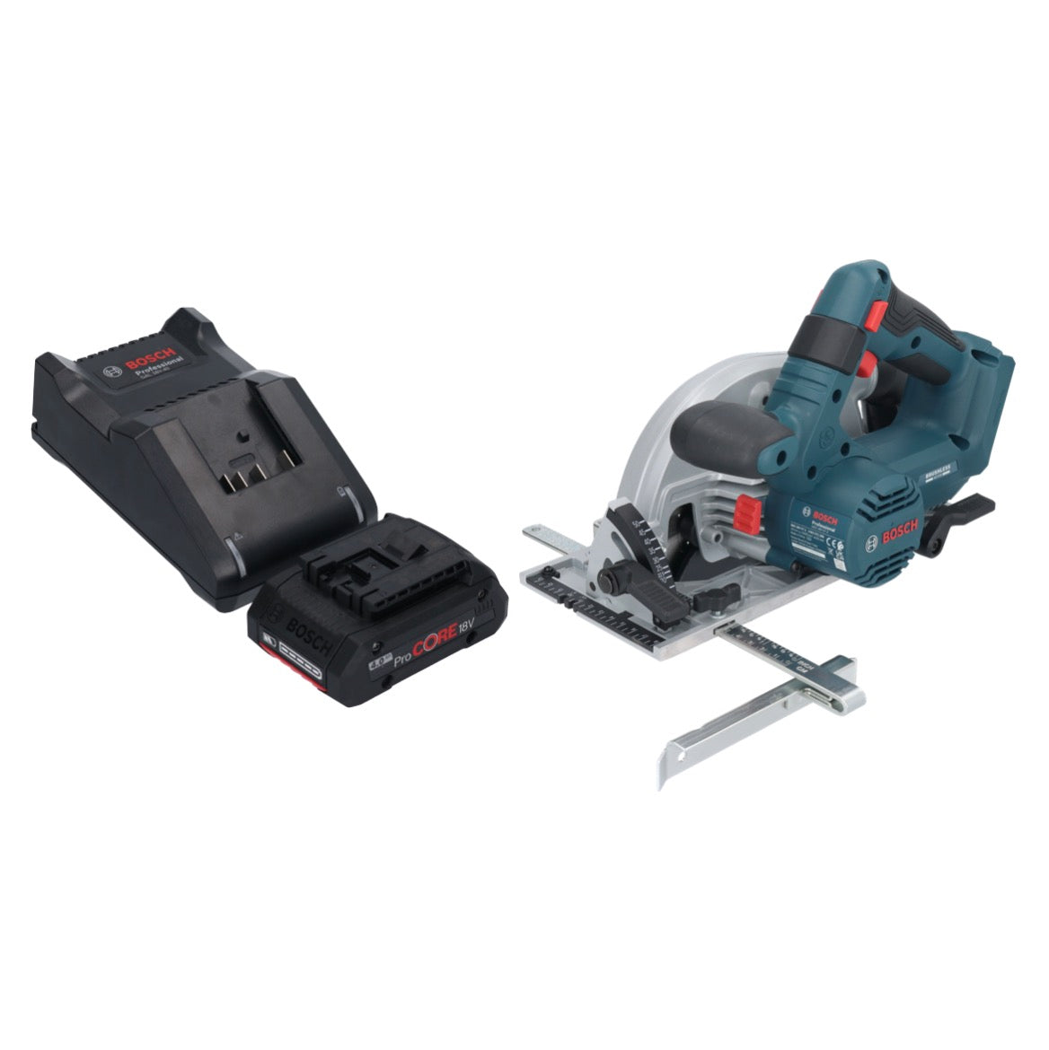 Bosch GKS 18V-57-2 Scie circulaire professionnelle sur batterie 18 V 165 mm sans balais + 1 batterie ProCORE 4,0 Ah + chargeur