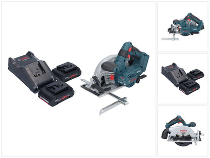 Bosch GKS 18V-57-2 Scie circulaire professionnelle sur batterie 18 V 165 mm sans balais + 2 batteries ProCORE 4,0 Ah + chargeur