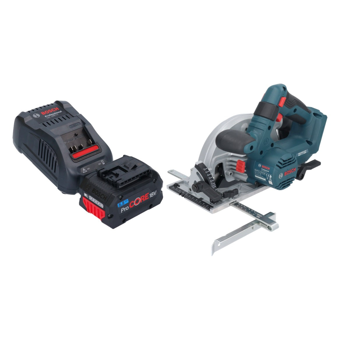 Bosch GKS 18V-57-2 Scie circulaire professionnelle sur batterie 18 V 165 mm sans balais + 1 batterie ProCORE 5,5 Ah + chargeur