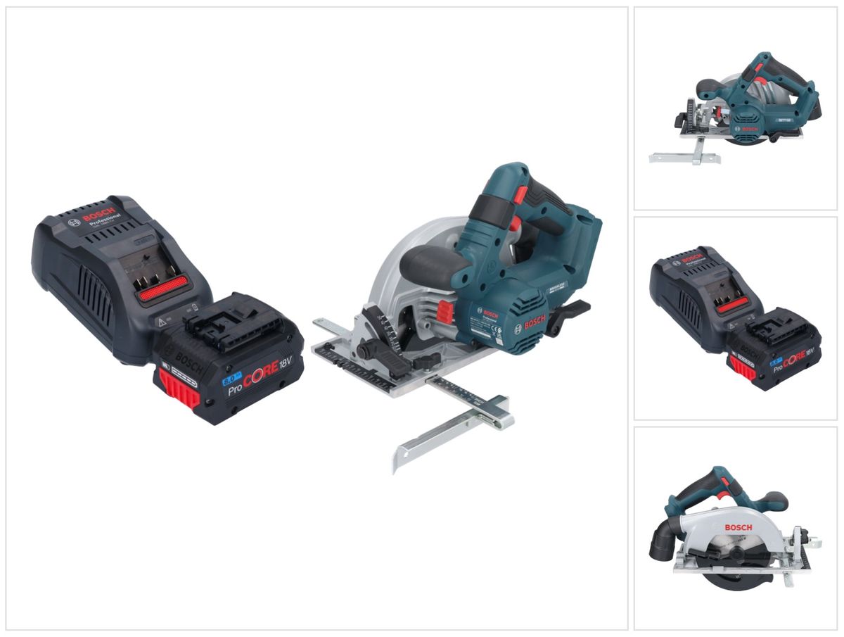 Bosch GKS 18V-57-2 Scie circulaire professionnelle sur batterie 18 V 165 mm sans balais + 1 batterie ProCORE 8,0 Ah + chargeur