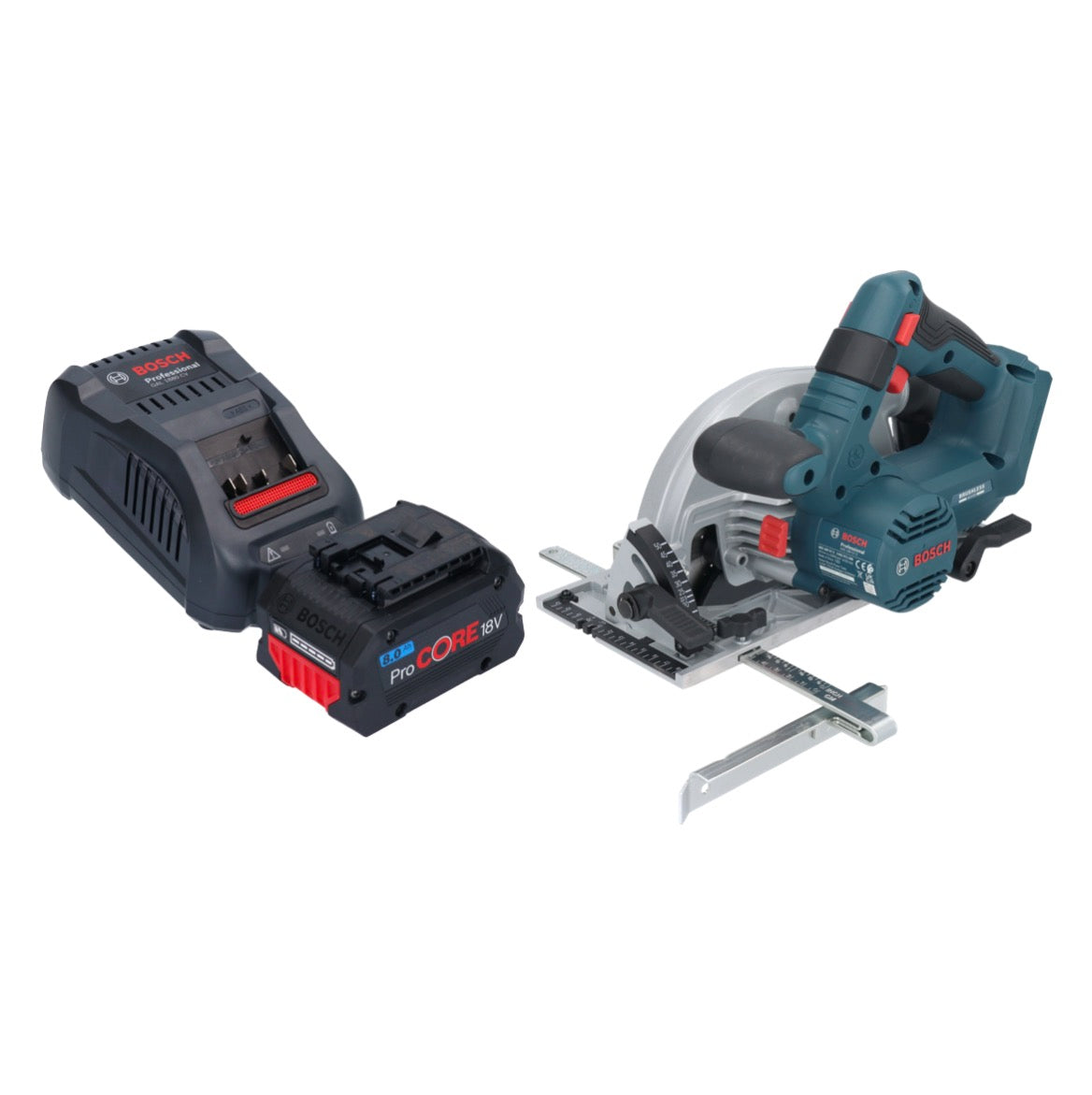 Bosch GKS 18V-57-2 Scie circulaire professionnelle sur batterie 18 V 165 mm sans balais + 1 batterie ProCORE 8,0 Ah + chargeur