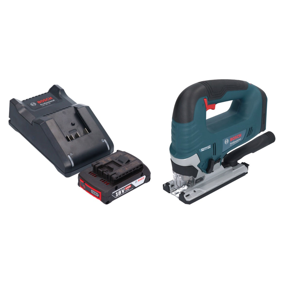 Bosch GST 18V-125 B Scie sauteuse professionnelle sans fil 18 V 125 mm sans balais + 1x batterie 2,0 Ah + chargeur