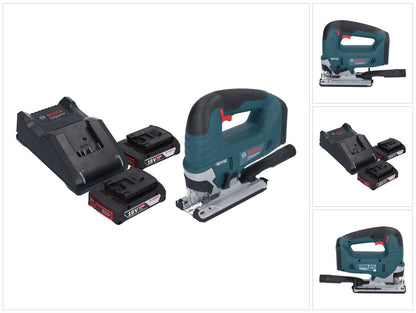 Bosch GST 18V-125 B Scie sauteuse professionnelle sans fil 18 V 125 mm sans balais + 2 batteries 2,0 Ah + chargeur