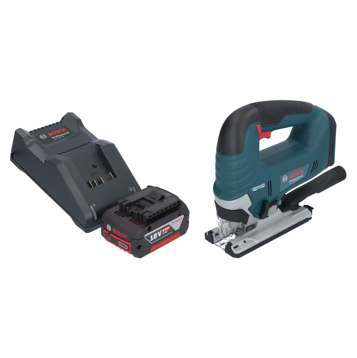 Bosch GST 18V-125 B Professional Akku Stichsäge 18 V 125 mm Brushless + 1x Akku 4,0 Ah + Ladegerät