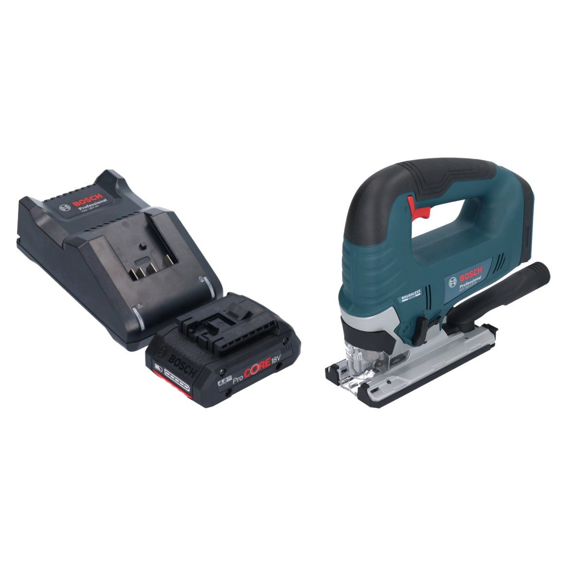 Bosch GST 18V-125 B Scie sauteuse professionnelle sans fil 18 V 125 mm sans balais + 1 batterie ProCORE 4,0 Ah + chargeur