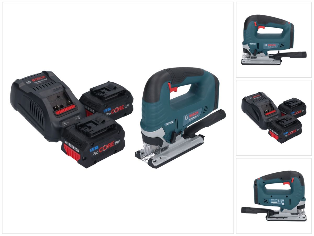 Bosch GST 18V-125 B Professional Akku Stichsäge 18 V 125 mm Brushless + 2x ProCORE Akku 5,5 Ah + Ladegerät