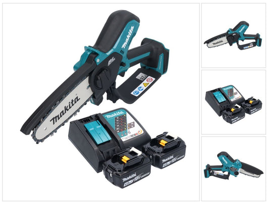 Makita DUC 150 RM2 Akku Kettensäge 18 V 15 cm Brushless + 2x Akku 4,0 Ah + Ladegerät