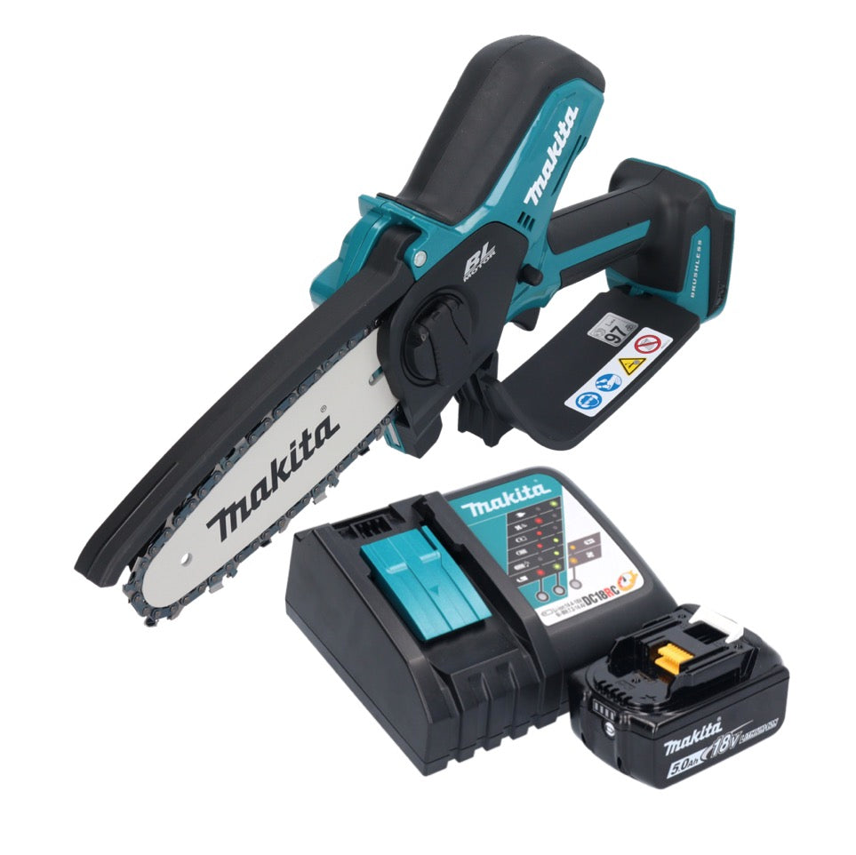 Makita DUC 150 RT Akku Kettensäge 18 V 15 cm Brushless + 1x Akku 5,0 Ah + Ladegerät