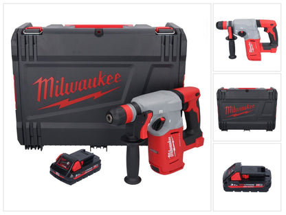 Marteau combiné à batterie Milwaukee M18 BLHX-301X 18 V 2,3 J sans balais + 1x batterie 3,0 Ah + boîtier HD - sans chargeur