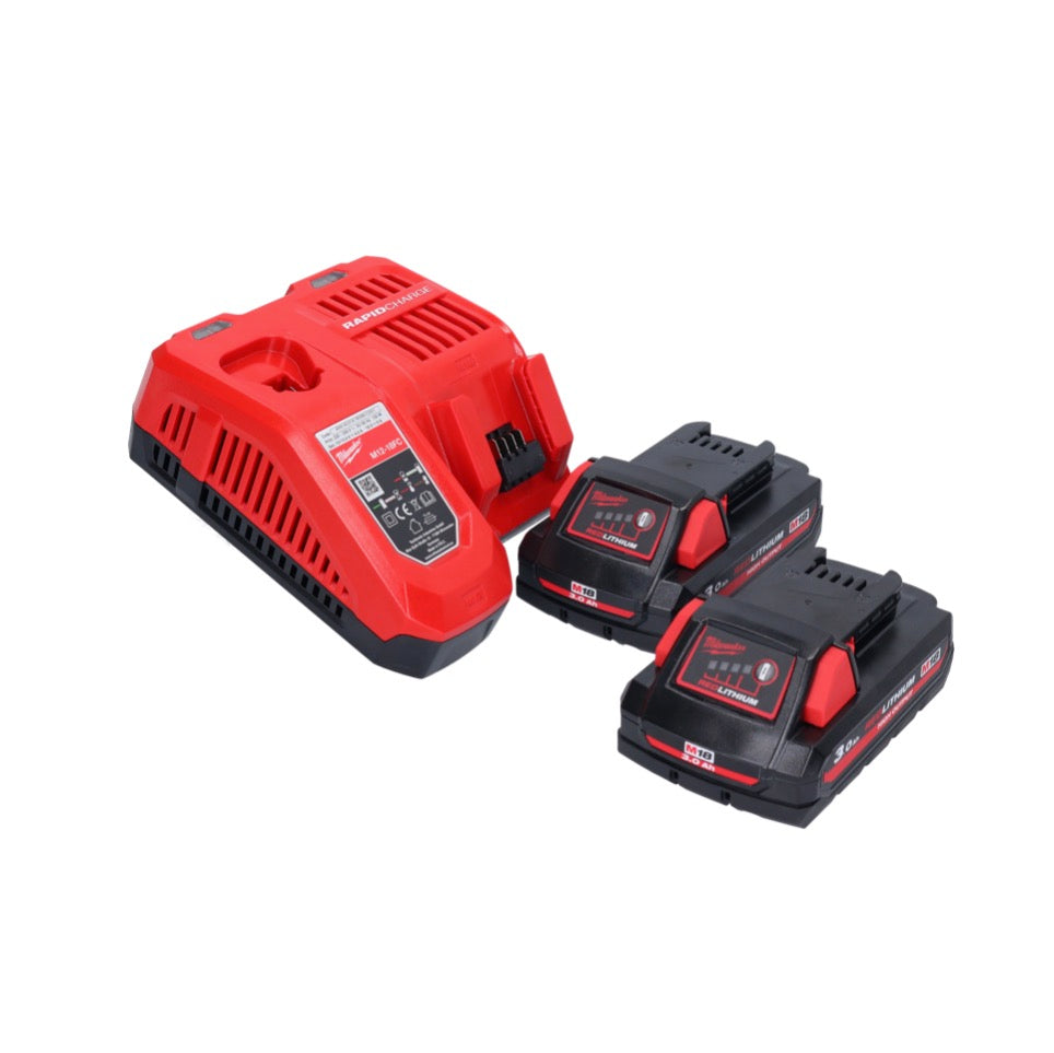 Marteau combiné à batterie Milwaukee M18 BLHX-302X 18 V 2,3 J sans balais + 2x batteries 3,0 Ah + chargeur + boîtier HD