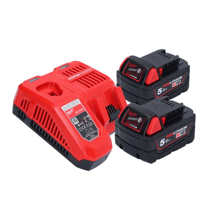 Marteau combiné à batterie Milwaukee M18 BLHX-502X 18 V 2,3 J brushless (4933478892) + 2x batteries 5,0 Ah + chargeur + boîtier HD