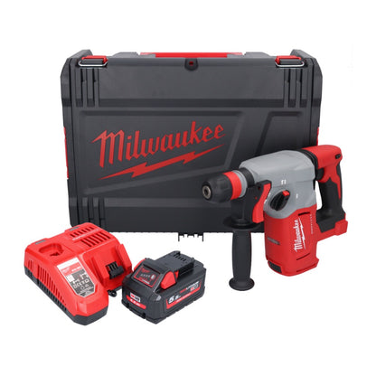 Marteau combiné à batterie Milwaukee M18 BLHX-551X 18 V 2,3 J brushless + 1x batterie 5,5 Ah + chargeur + boîtier HD