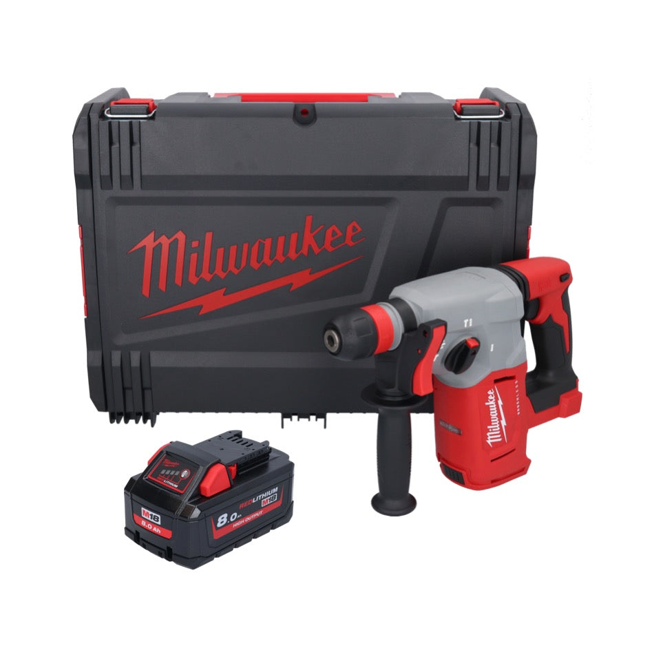 Marteau combiné à batterie Milwaukee M18 BLHX-801X 18 V 2,3 J sans balais + 1x batterie 8,0 Ah + boîtier HD - sans chargeur