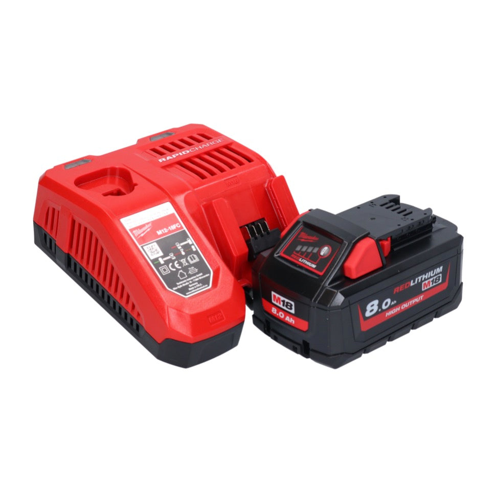 Marteau combiné à batterie Milwaukee M18 BLHX-801X 18 V 2,3 J sans balais + 1x batterie 8,0 Ah + chargeur + boîtier HD