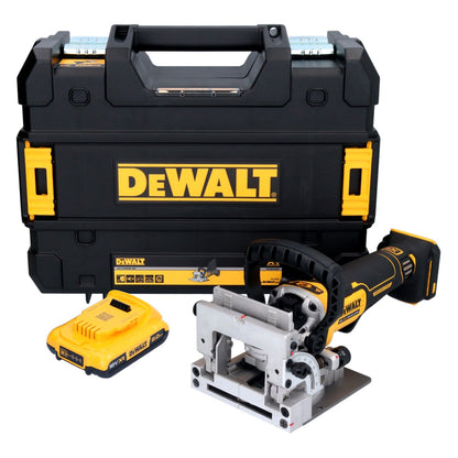 DeWalt DCW 682 NT Akku Flachdübelfräse 18 V 102 x 20 mm Brushless + 1x Akku 2,0 Ah + TSTAK - ohne Ladegerät