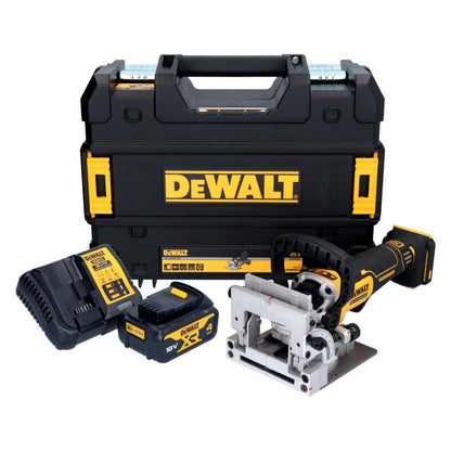 DeWalt DCW 682 M1T Akku Flachdübelfräse 18 V 102 x 20 mm Brushless + 1x Akku 4,0 Ah + Ladegerät + TSTAK