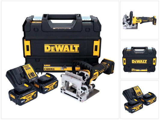 DeWalt DCW 682 M2T Akku Flachdübelfräse 18 V 102 x 20 mm Brushless + 2x Akku 4,0 Ah + Ladegerät + TSTAK