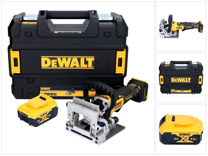 DeWalt DCW 682 NT Akku Flachdübelfräse 18 V 102 x 20 mm Brushless + 1x Akku 5,0 Ah + TSTAK - ohne Ladegerät