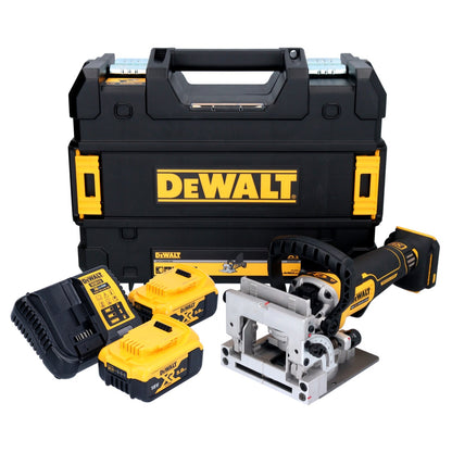 DeWalt DCW 682 P2T Akku Flachdübelfräse 18 V 102 x 20 mm Brushless + 2x Akku 5,0 Ah + Ladegerät + TSTAK