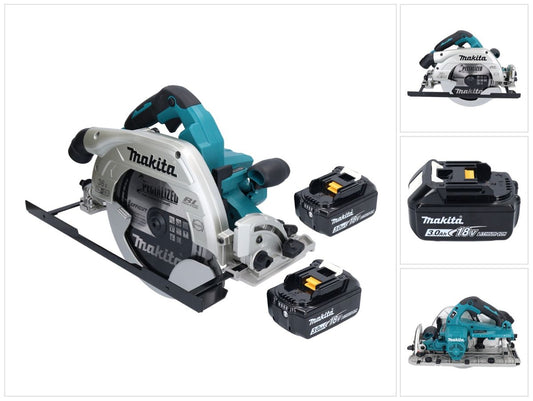 Makita DHS 900 F2U Akku Handkreissäge 36 V ( 2x 18 V ) 235 mm Brushless + 2x Akku 3,0 Ah + Bluetooth Adapter - ohne Ladegerät