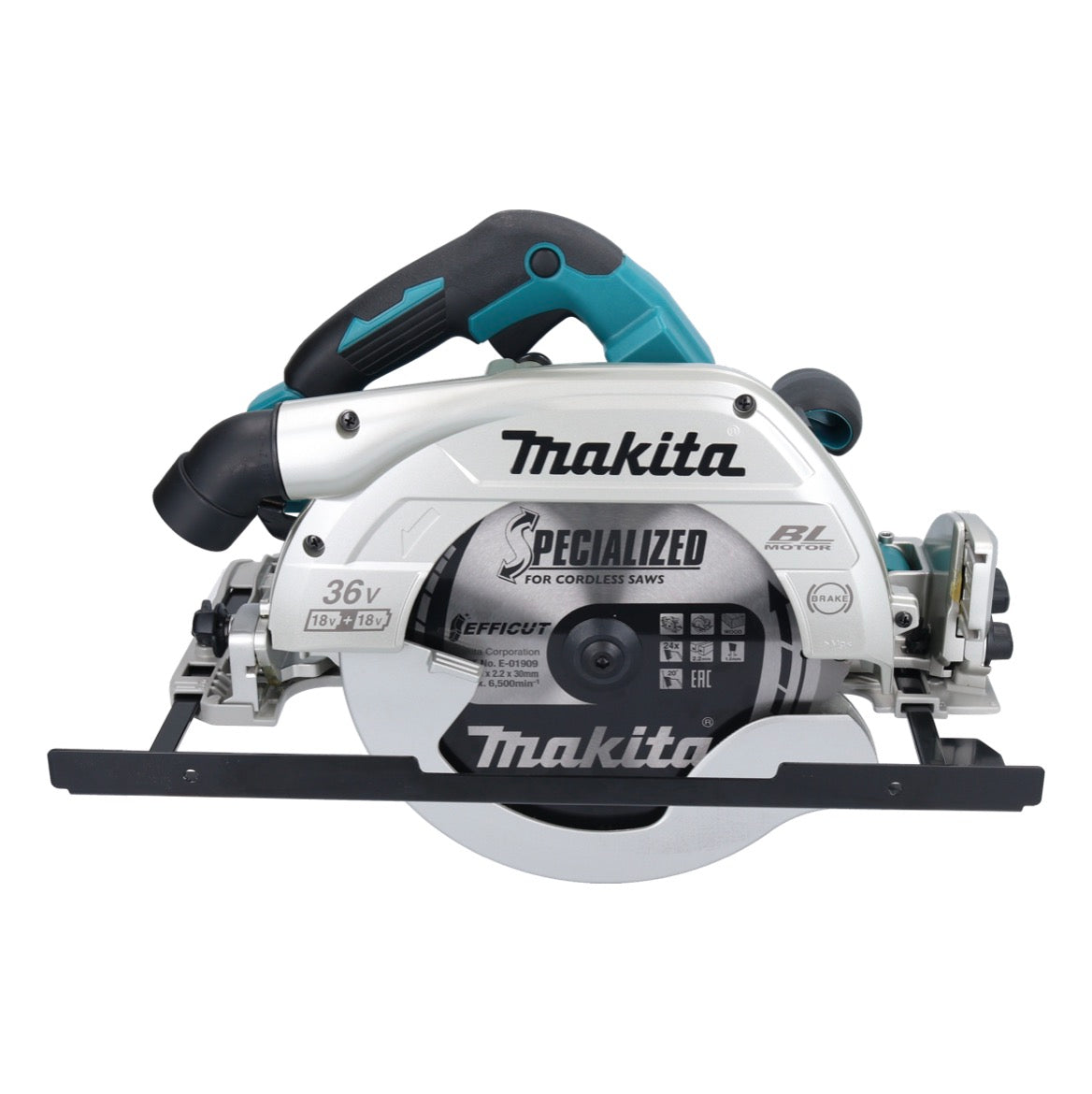 Makita DHS 900 RF2U Akku Handkreissäge 36 V ( 2x 18 V ) 235 mm Brushless + 2x Akku 3,0 Ah + Ladegerät + Bluetooth Adapter