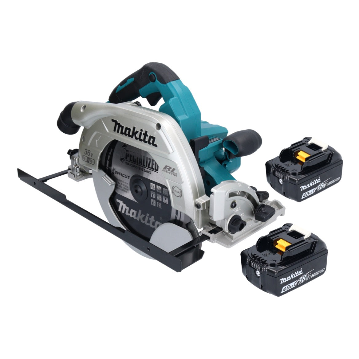 Makita DHS 900 M2U Akku Handkreissäge 36 V ( 2x 18 V ) 235 mm Brushless + 2x Akku 4,0 Ah + Bluetooth Adapter - ohne Ladegerät