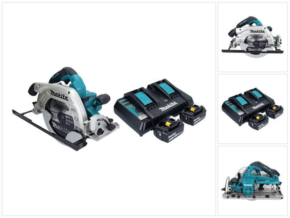 Makita DHS 900 PG2U Akku Handkreissäge 36 V ( 2x 18 V ) 235 mm Brushless + 2x Akku 6,0 Ah + Doppel Ladegerät + Bluetooth Adapter