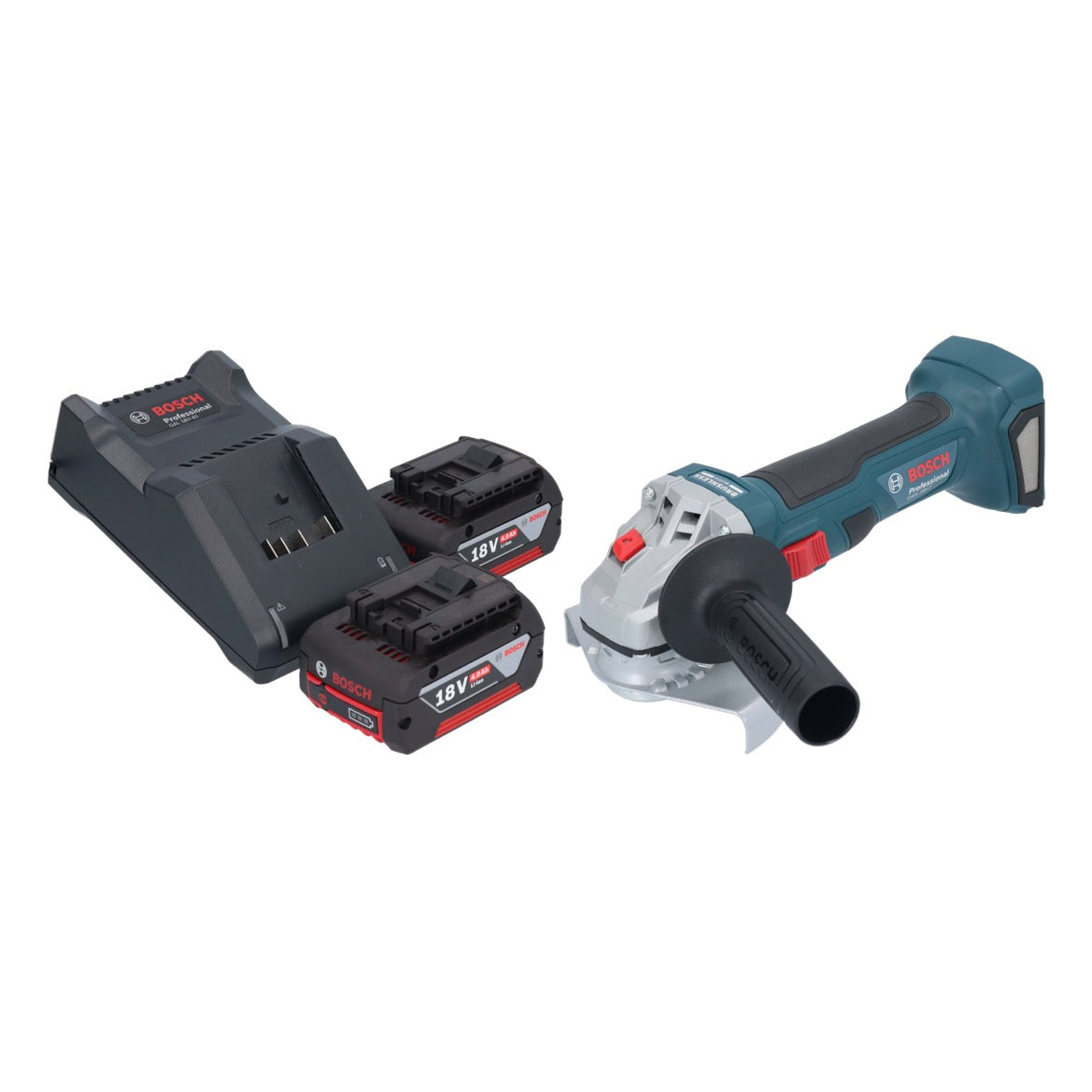 Bosch GWS 18V-7 Professional Akku Winkelschleifer 18 V 125 mm Brushless + 2x Akku 4,0 Ah + Ladegerät