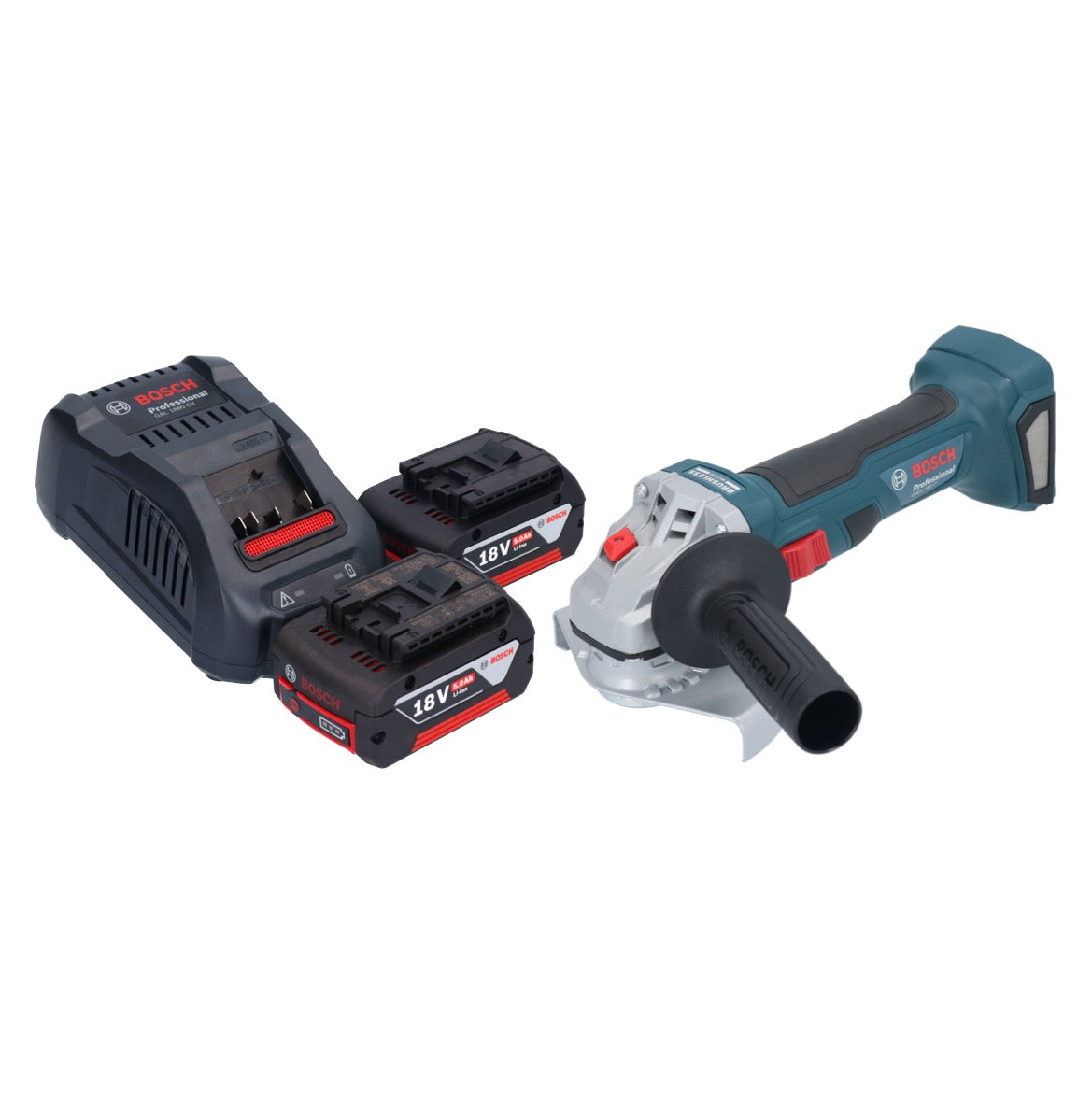 Bosch GWS 18V-7 Professional Akku Winkelschleifer 18 V 125 mm Brushless + 2x Akku 5,0 Ah + Ladegerät