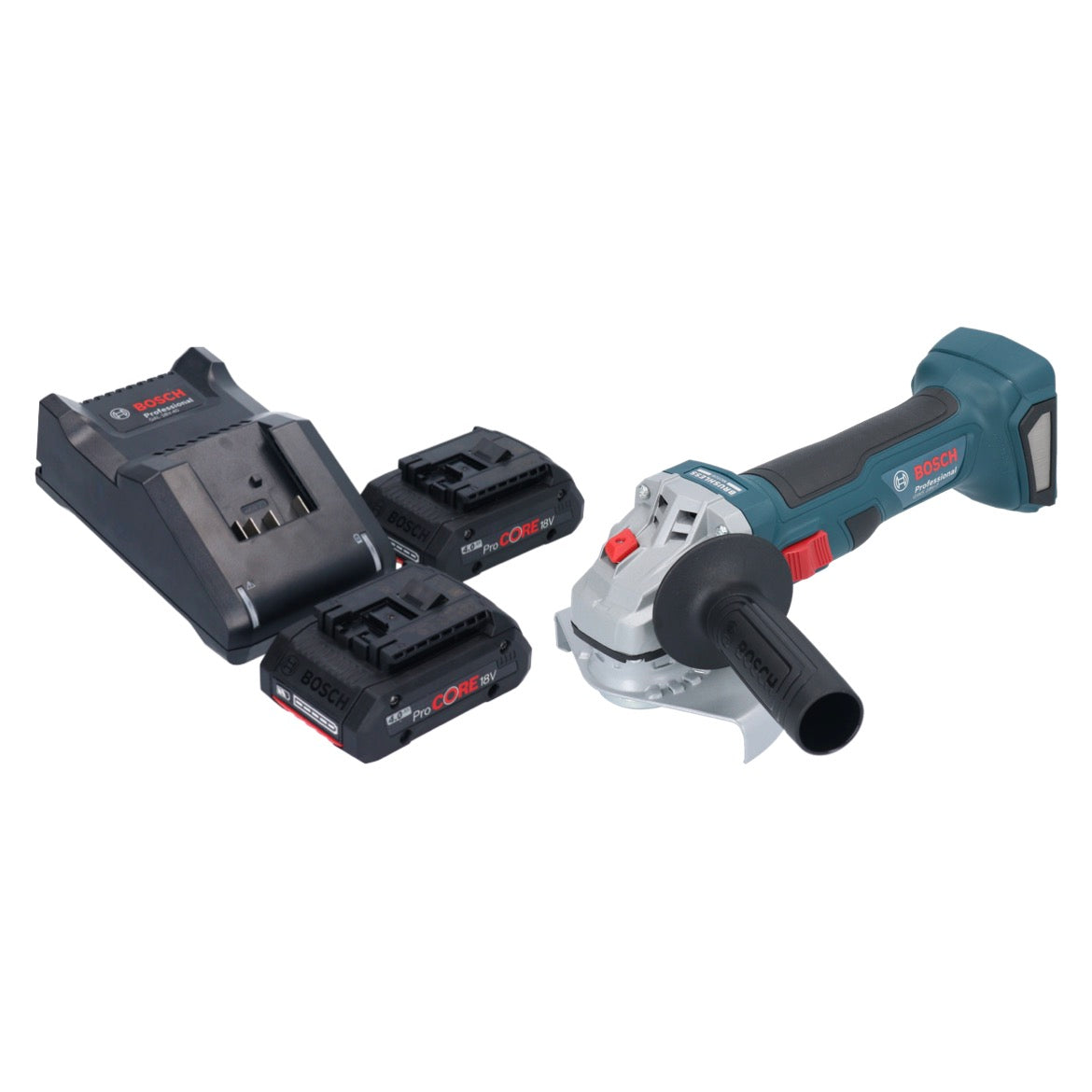 Bosch GWS 18V-7 Professional Akku Winkelschleifer 18 V 125 mm Brushless + 2x ProCORE Akku 4,0 Ah + Ladegerät