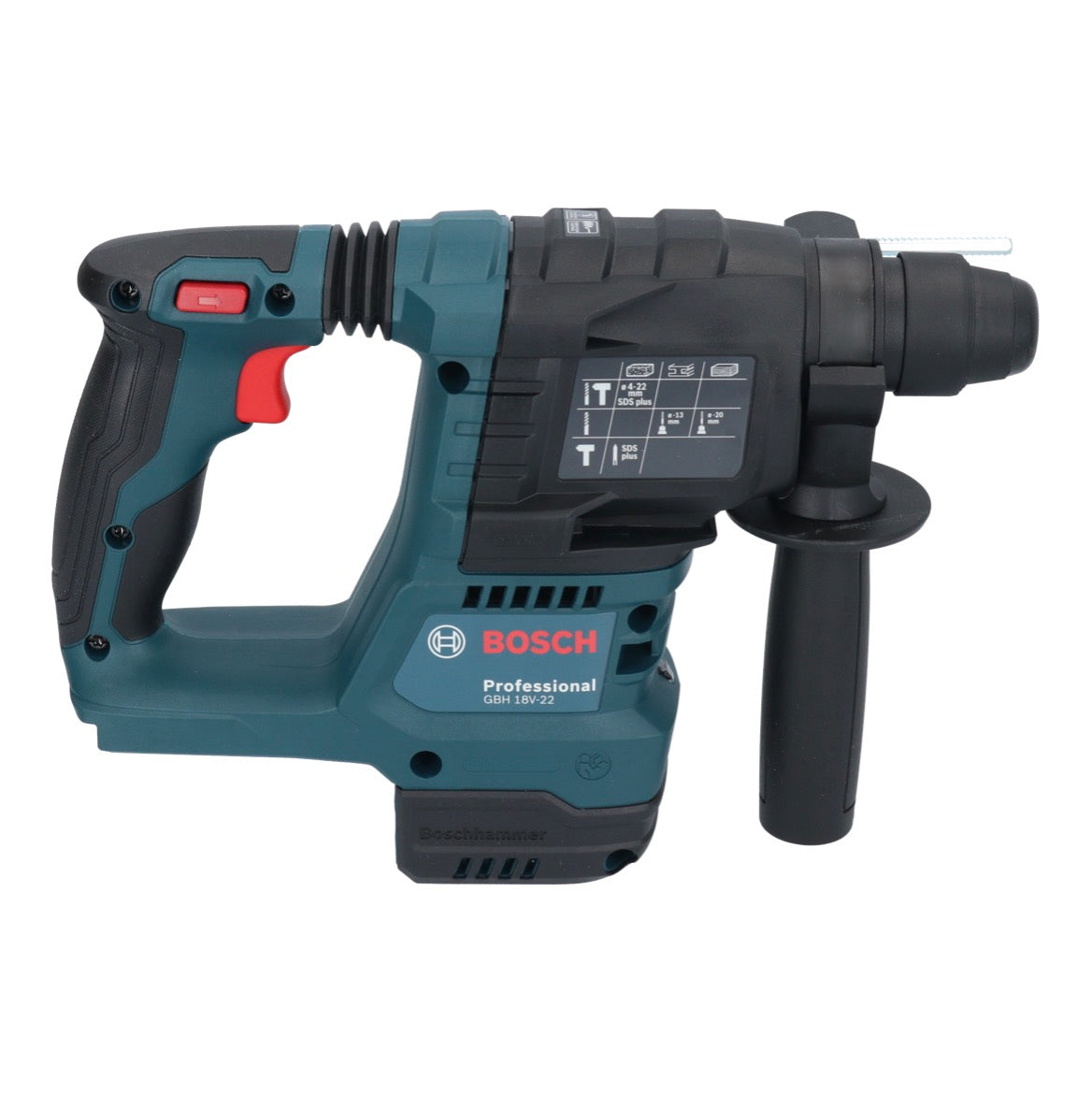 Bosch GBH 18V-22 Professional Akku Bohrhammer 18 V 1,9 J SDS Plus Brushless + 2x ProCORE Akku 4,0 Ah + Ladegerät