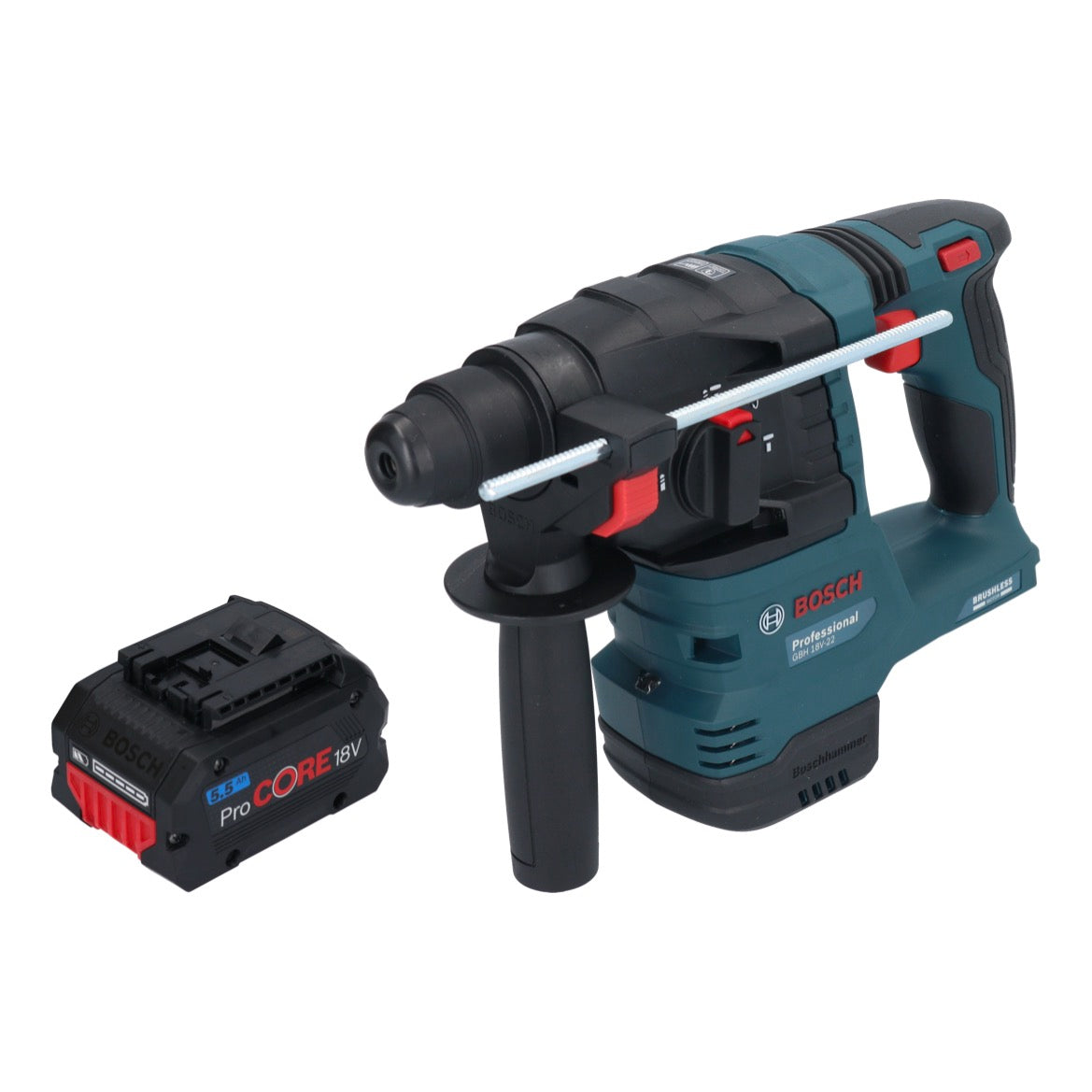 Bosch GBH 18V-22 Professional Akku Bohrhammer 18 V 1,9 J SDS Plus Brushless + 1x ProCORE Akku 5,5 Ah - ohne Ladegerät